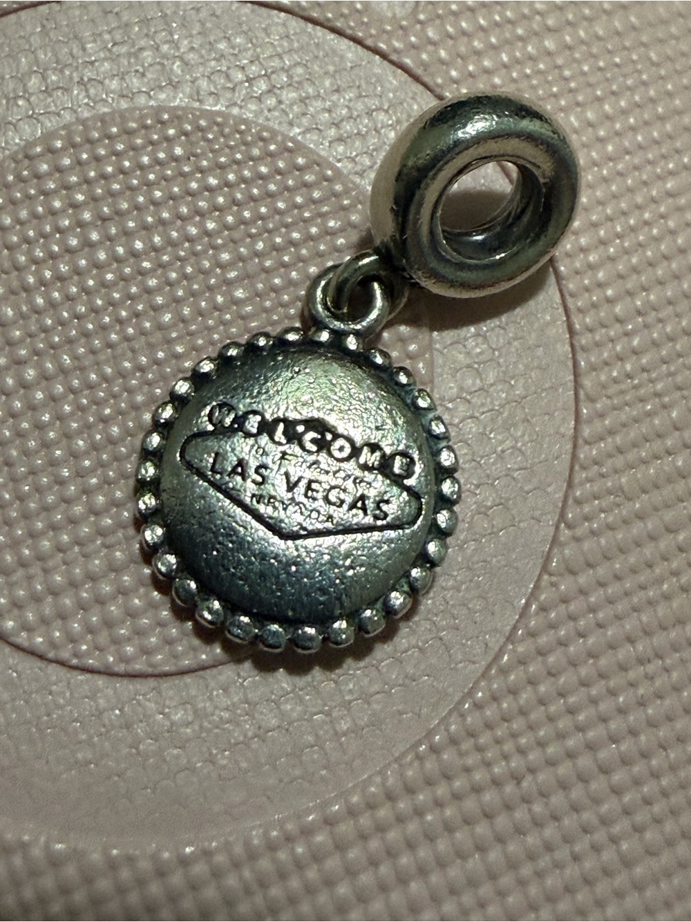 Authentic Pandora Las Vegas Welcome Silver Dangle Charm